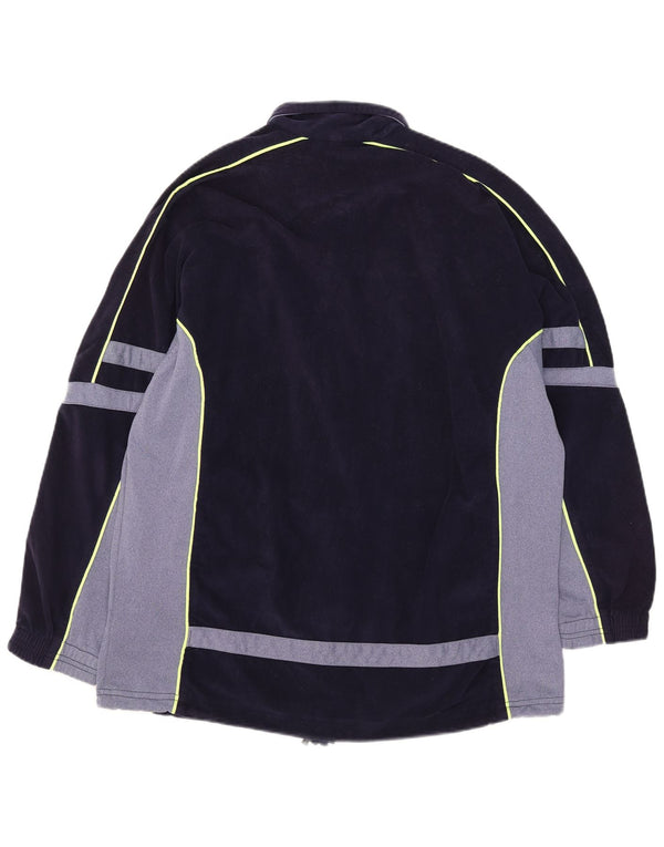 Diadora Mens Velour Tracksuit Top Jacket UK 42 Grande Azul Marinho Colourblock