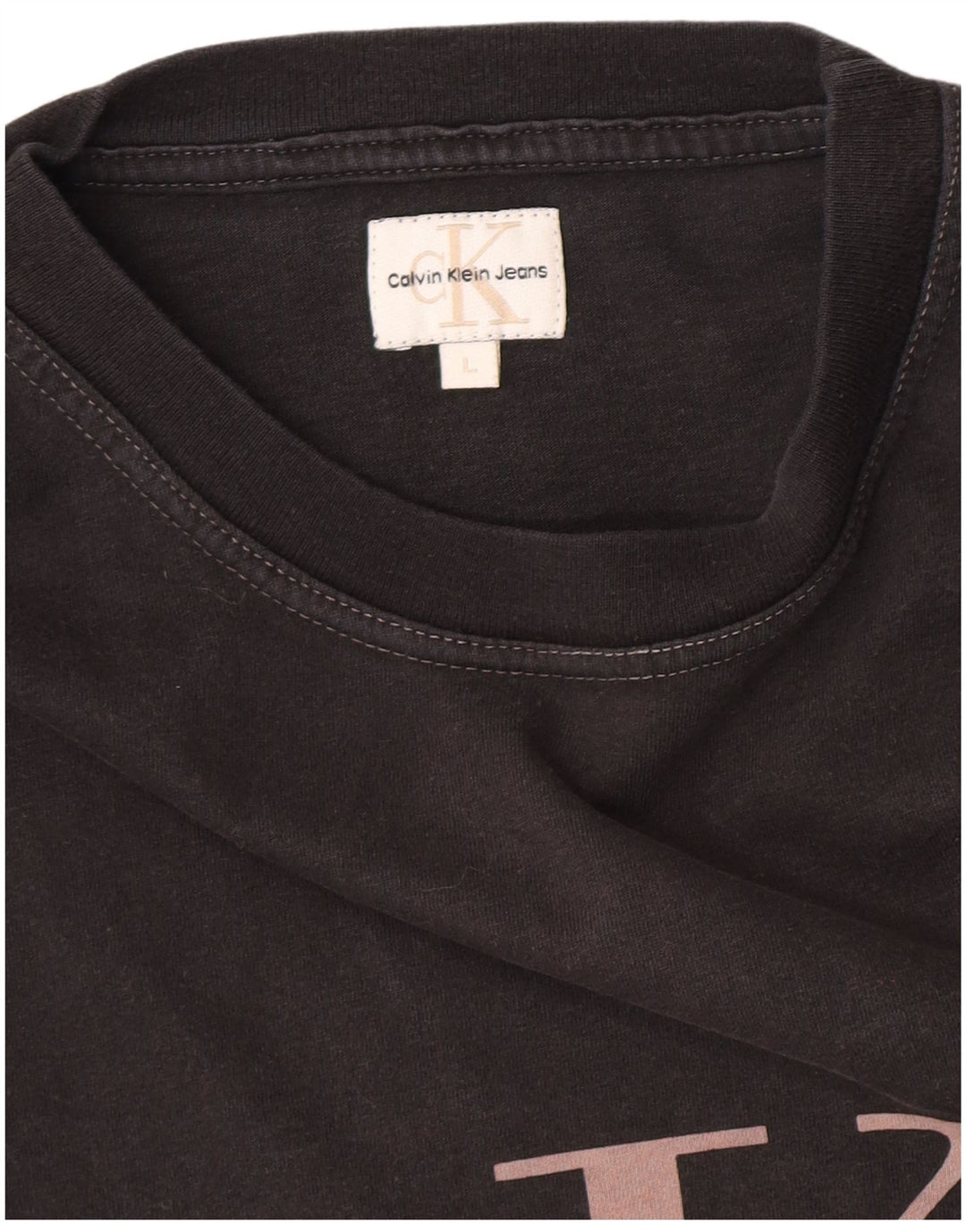 Calvin Klein Jeans Camiseta masculina gráfica grande preta