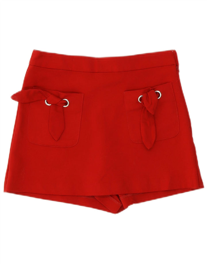 Zara Womens Skort UK 8 Pequeno Algodão Vermelho