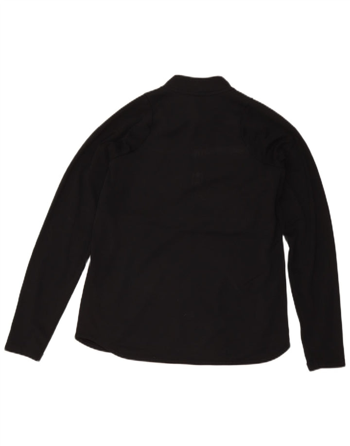 Nike Mens Dri Fit Zip Neck Pullover Treino Top Médio Preto Colourblock