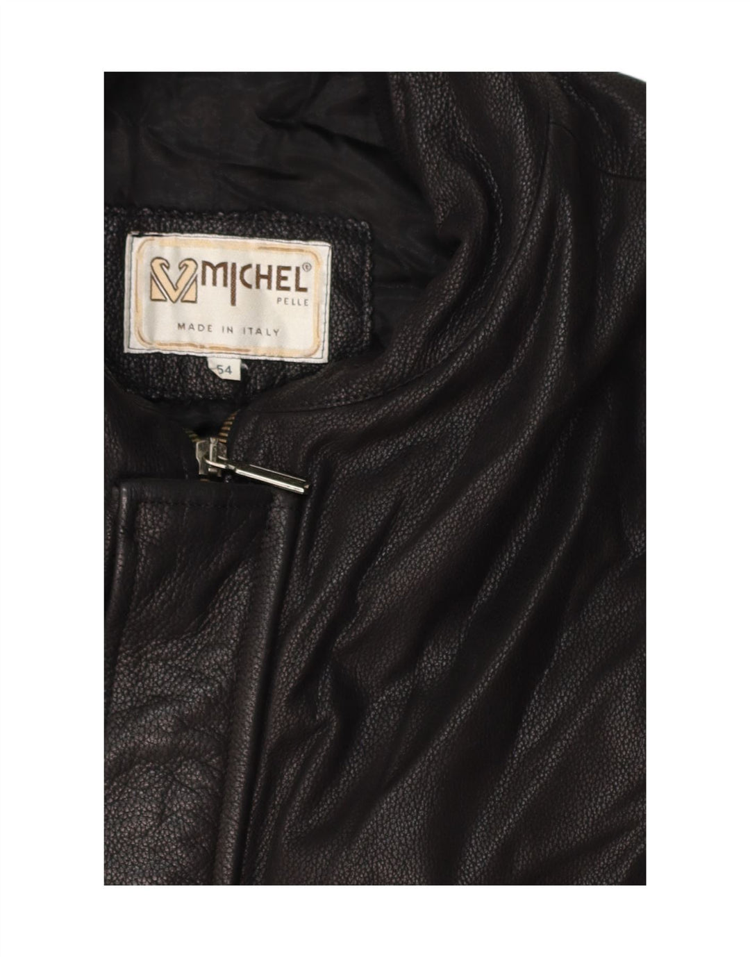 Casaco de couro masculino MICHEL IT 54 2XL couro preto