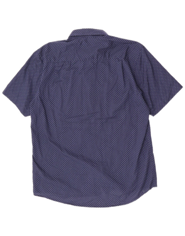 Camisa masculina Pierre Cardin manga curta regular fit XL azul marinho geométrica