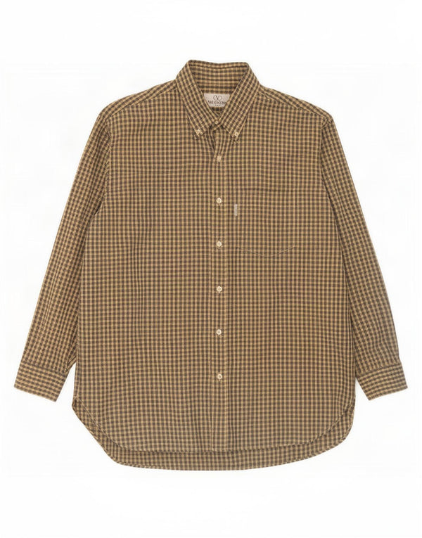 Camisa masculina Valentino tamanho 42 grande algodão xadrez amarelo