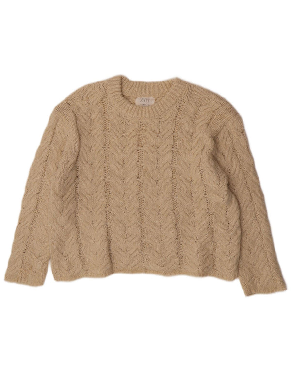 Suéter Zara Girls com gola redonda 13-14 anos bege