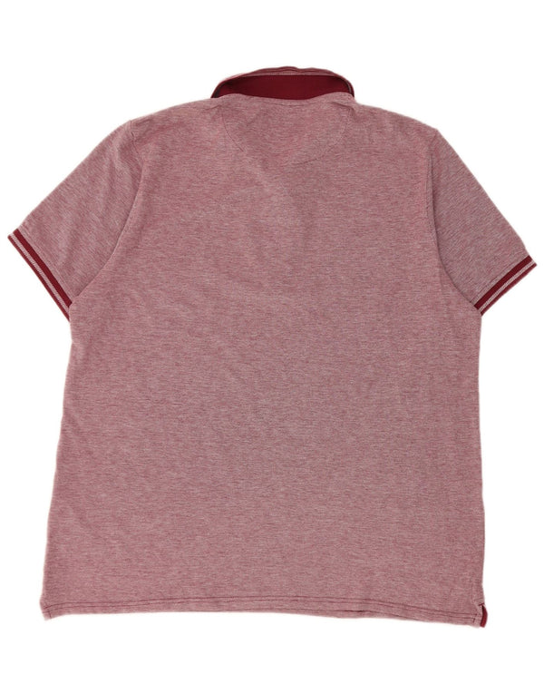 Camisa polo masculina de manga curta Lyle & Scott XL de algodão manchado vermelho