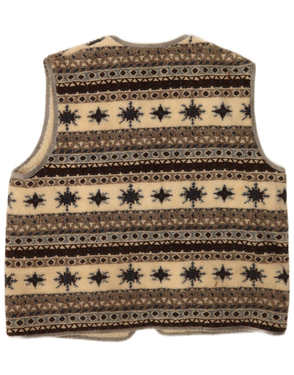 Gilet feminino vintage de lã UK 18 XL multicolorido Fair Isle Virgin Wool