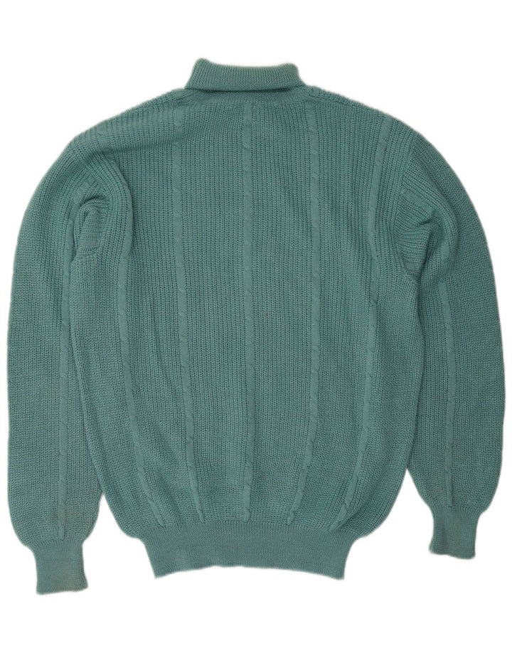 Suéter masculino vintage com gola redonda grande verde
