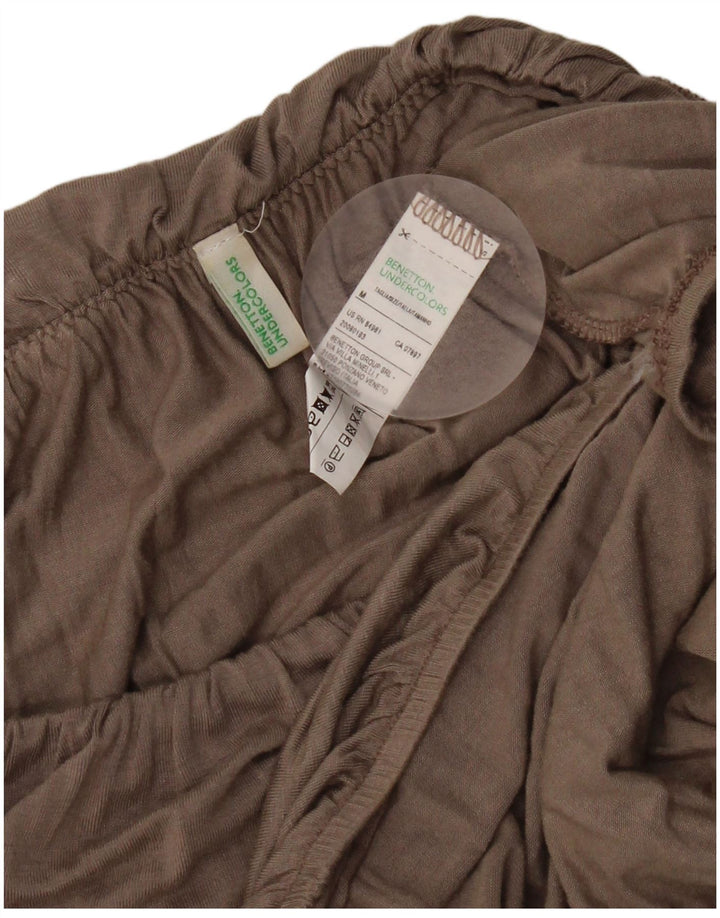 Top feminino Benetton com ombro de fora UK 12 Viscose cinza médio