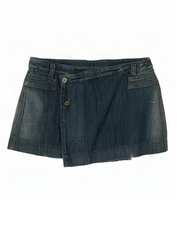 Mini saia jeans feminina Diesel W29 algodão azul médio