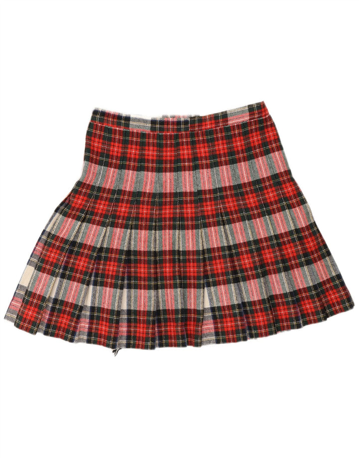 Saia feminina vintage W30 xadrez vermelha média