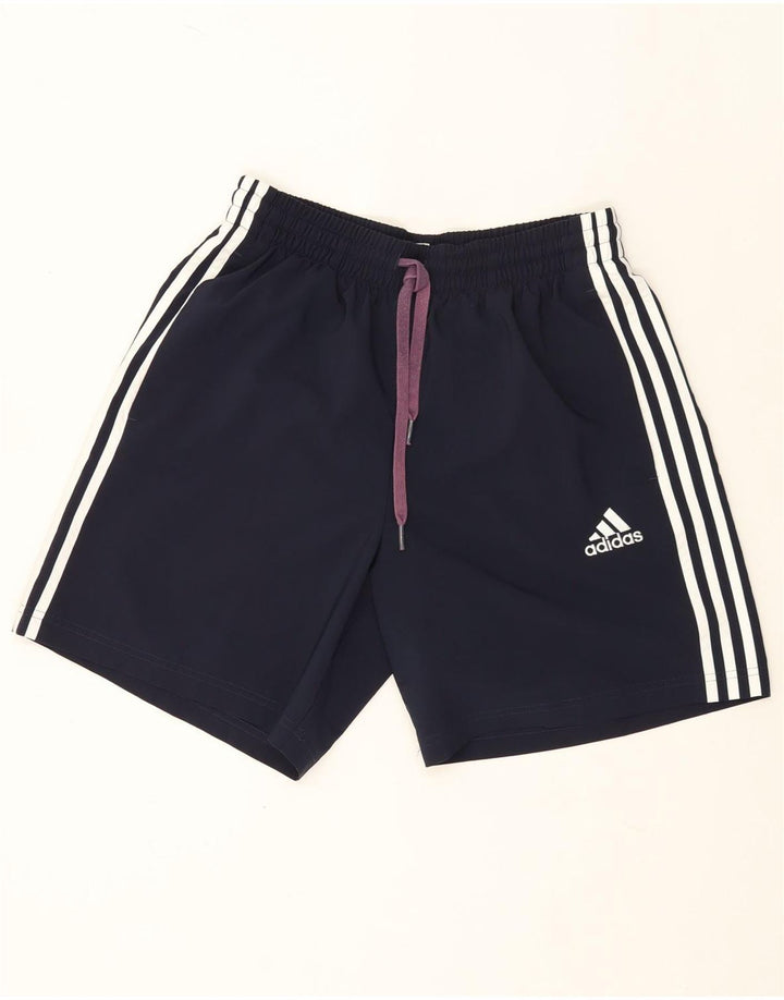 Shorts esportivos masculinos Adidas médio azul marinho poliéster