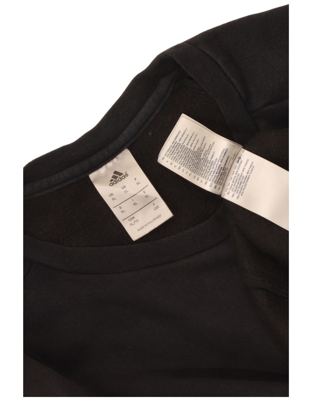 Adidas Mens Moletom Jumper XL Algodão Preto