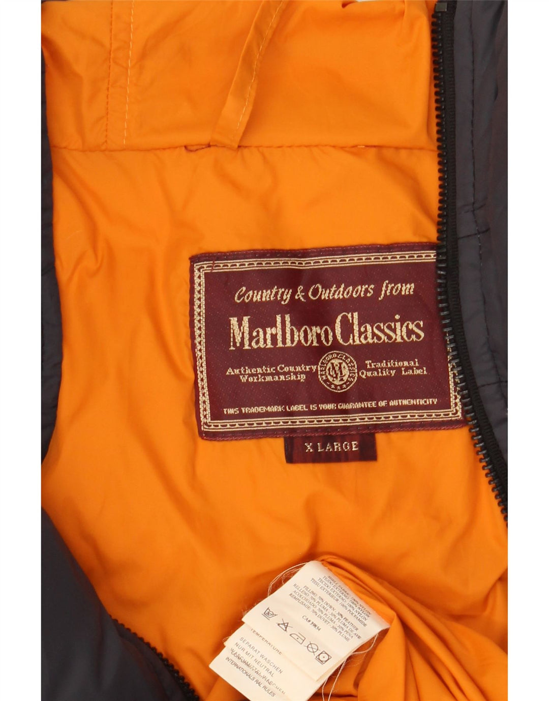 Jaqueta masculina acolchoada com capuz MARLBORO CLASSICS UK 42 XL preto colorblock