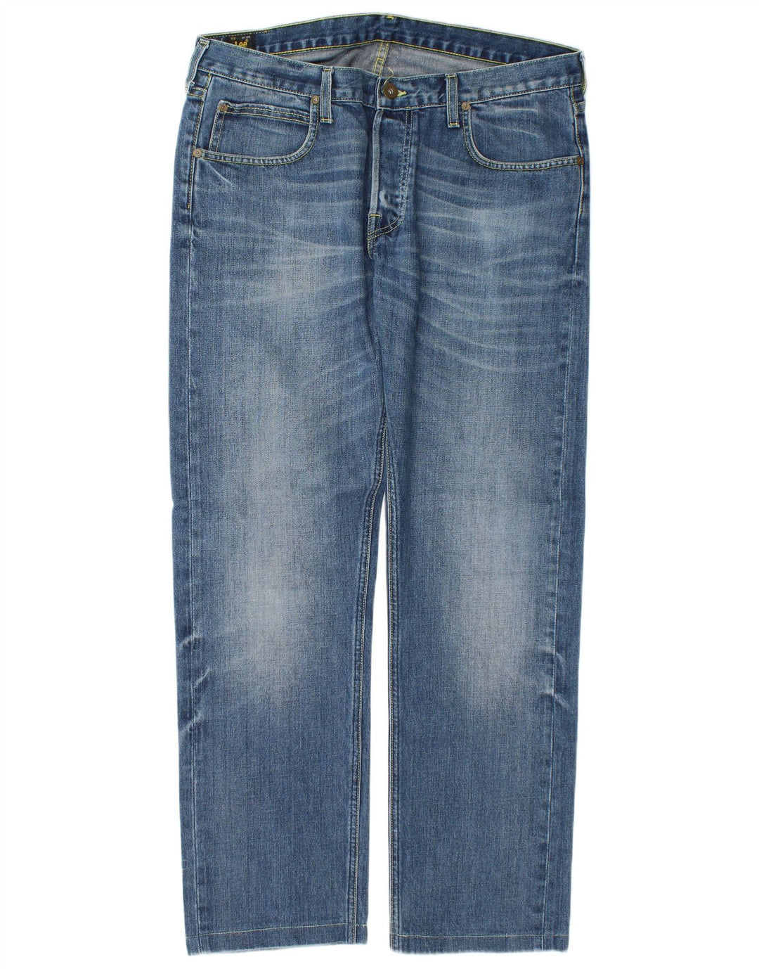 Lee Mens Blake Straight Jeans W34 L30 Azul Algodão