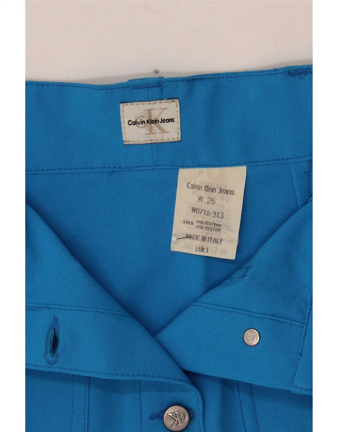 Mini saia feminina Calvin Klein W26 pequena azul poliéster