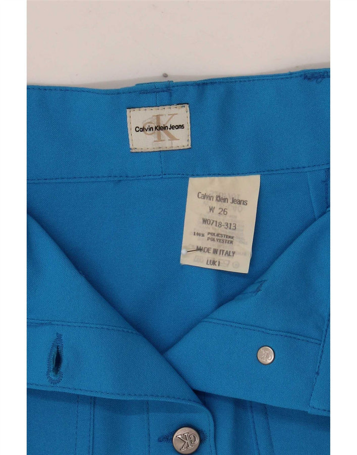 Mini saia feminina Calvin Klein W26 pequena azul poliéster