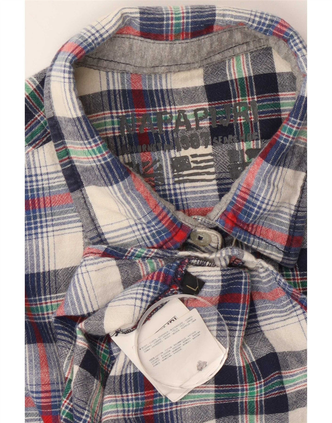 Camisa feminina de flanela gráfica Napapijri UK 14 grande xadrez multicolorida