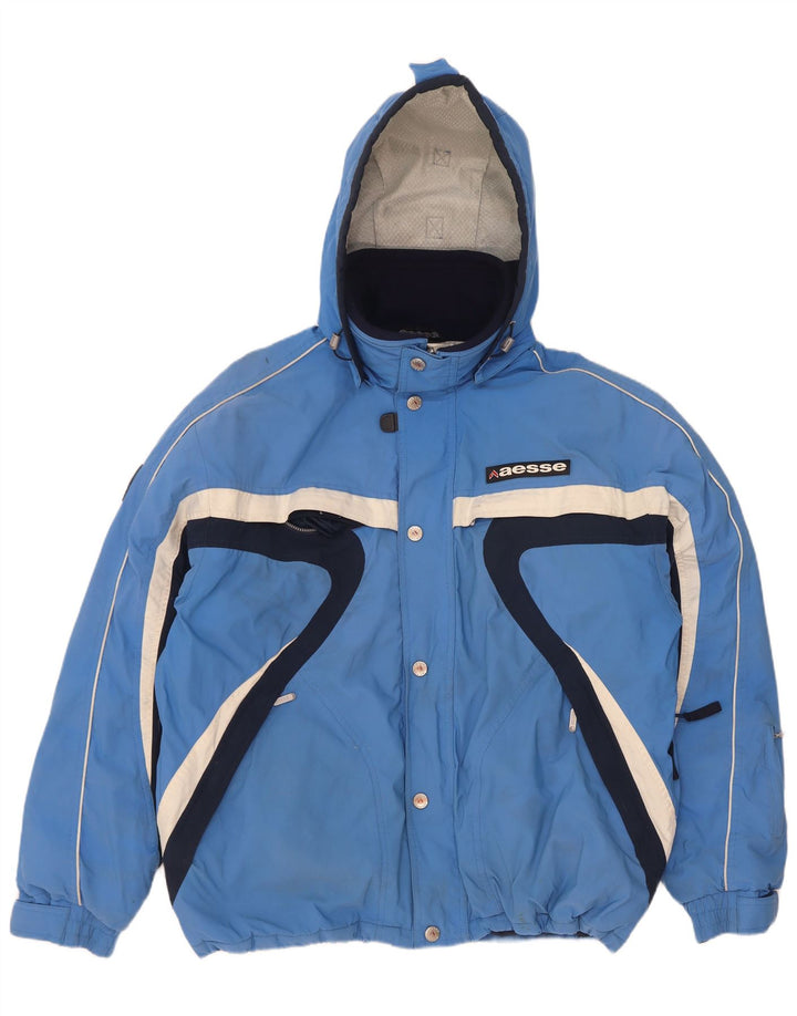 Jaqueta de esqui masculina com capuz Aesse IT 52 XL azul Colourblock poliamida