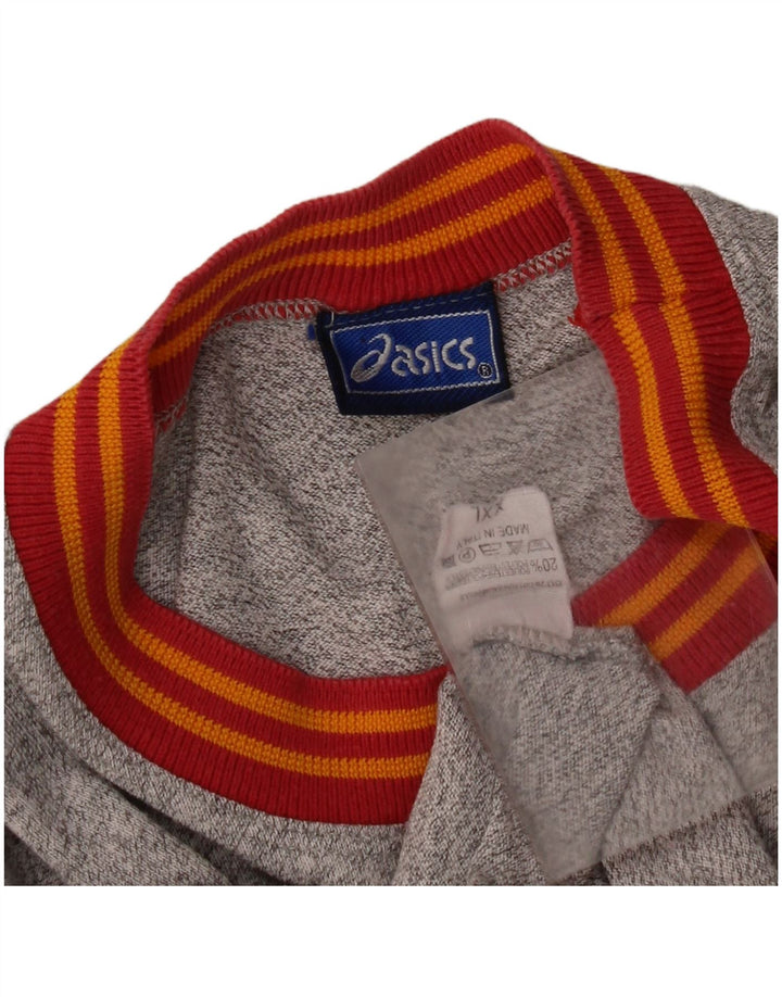 Camiseta masculina Asics Top 2XL algodão manchado cinza