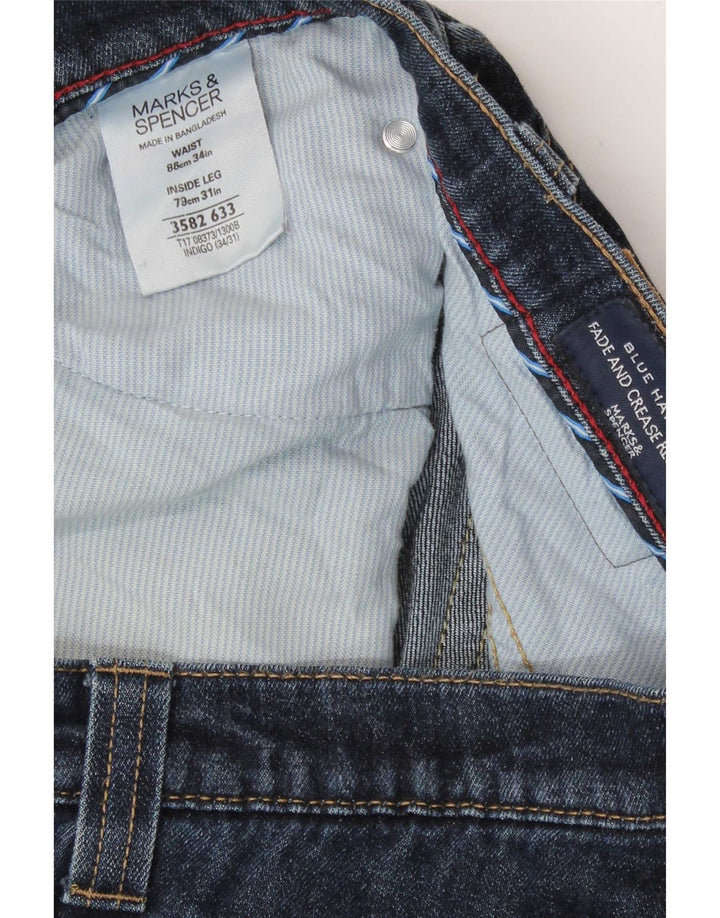 Jeans Marks & Spencer masculino Blue Harbor Straight W34 L31 algodão azul