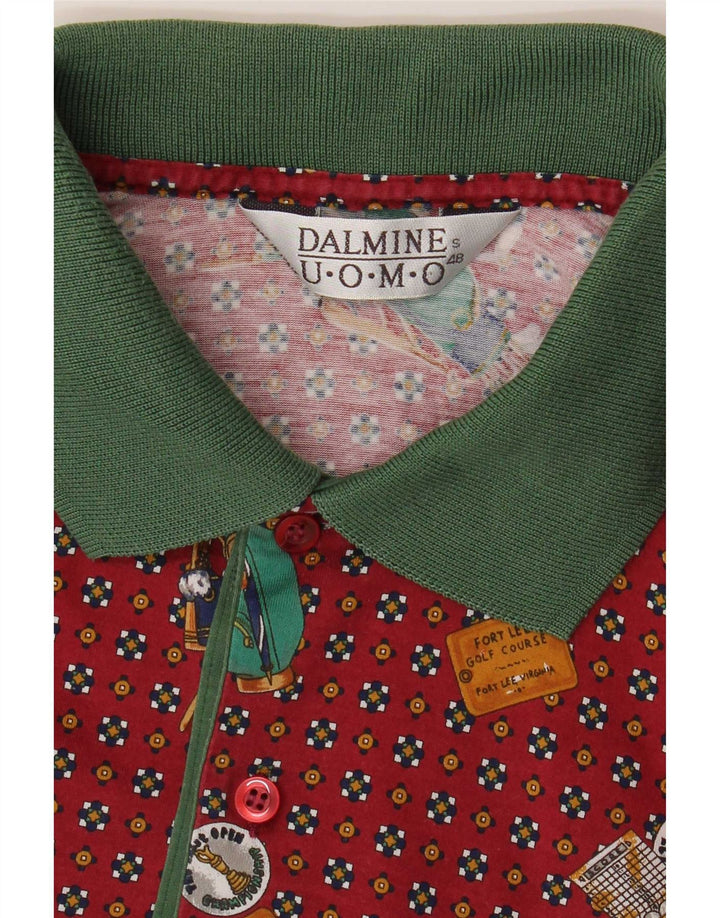 Camisa polo masculina com padrão abstrato DALMINE IT 48 marrom médio manchado