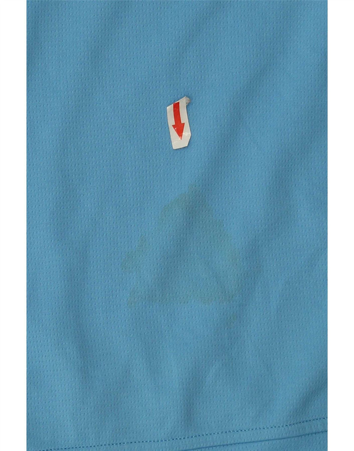 Adidas Mens Zip Neck Pullover Treino Top Médio Azul Poliéster