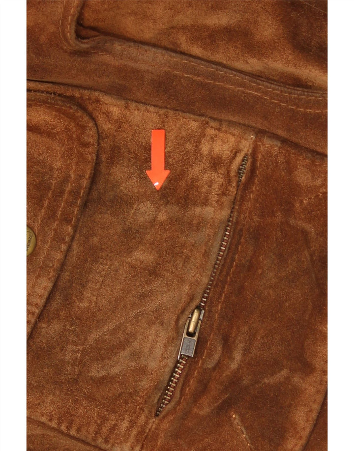 Jaqueta masculina de camurça VINTAGE Reino Unido 40 grande couro marrom