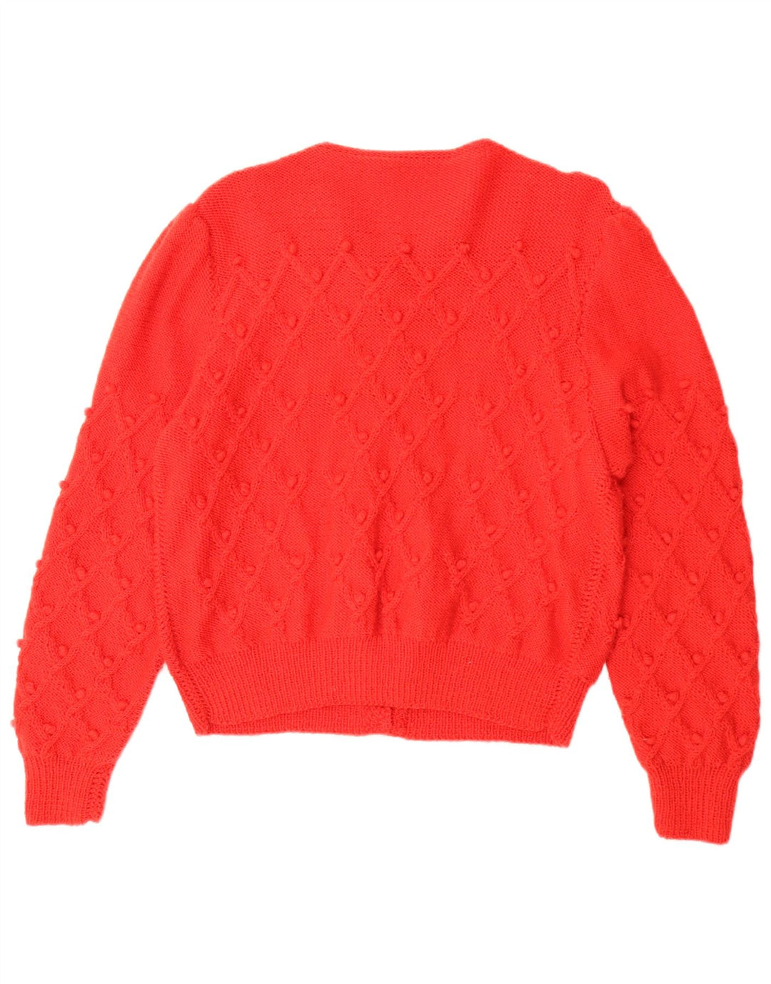 Suéter cardigã feminino vintage grande Reino Unido 16 vermelho grande