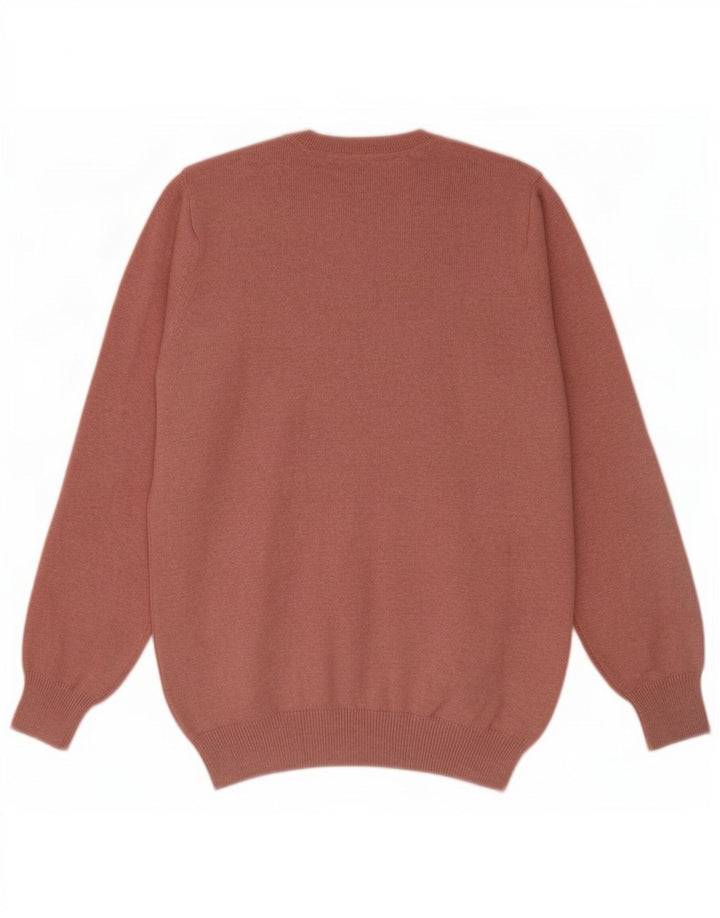 Suéter masculino Marks & Spencer com decote em V pequeno algodão rosa