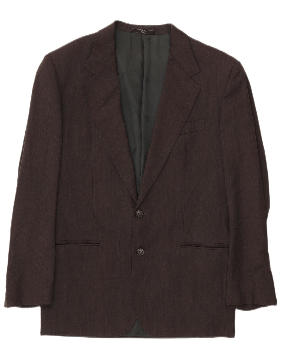 Jaqueta blazer masculina de 2 botões VALENTINO IT 46 pequena lã virgem cinza