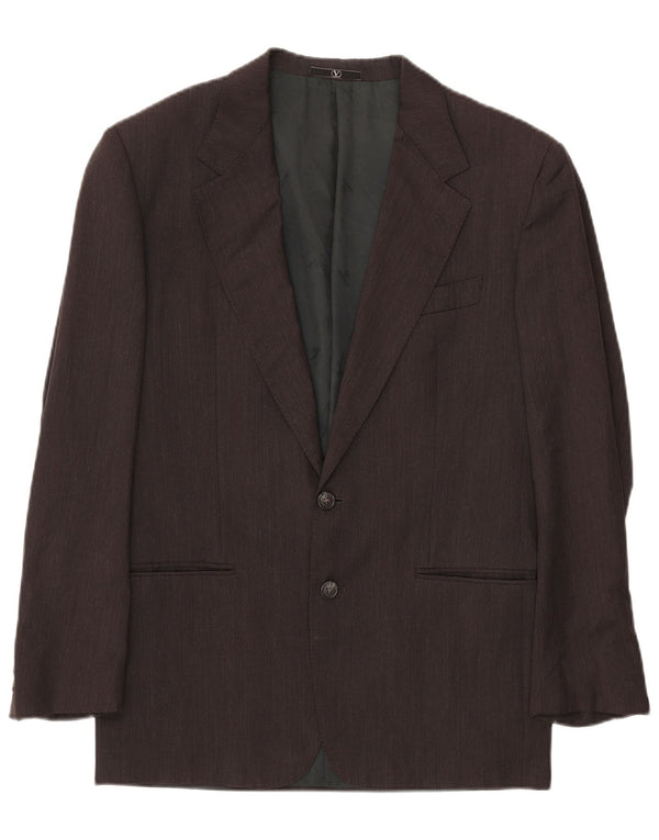 Jaqueta blazer masculina de 2 botões VALENTINO IT 46 pequena lã virgem cinza