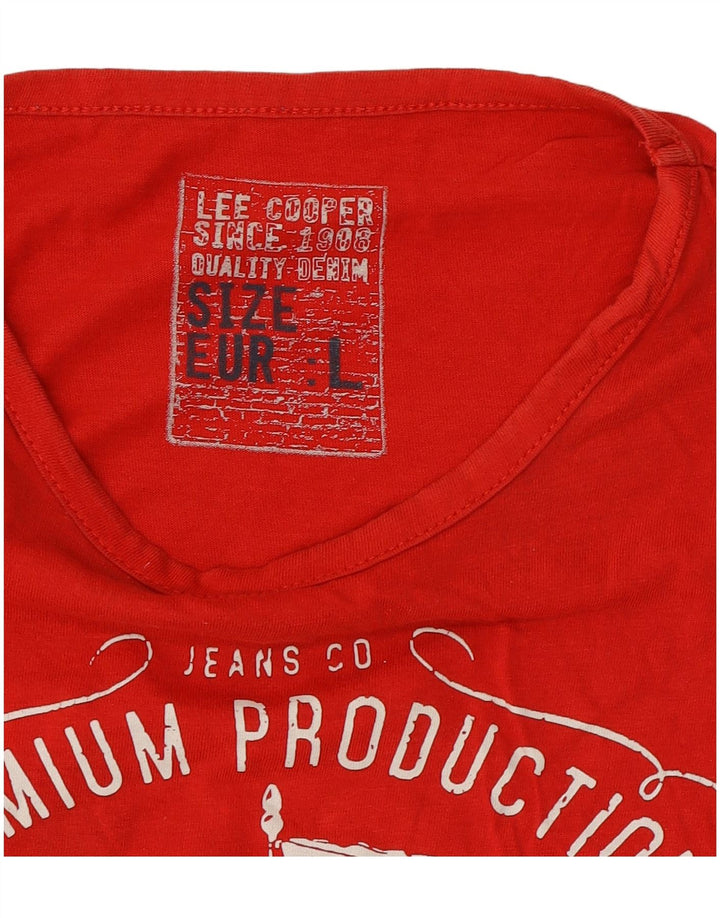 Camiseta gráfica masculina LEE COOPER grande algodão vermelho