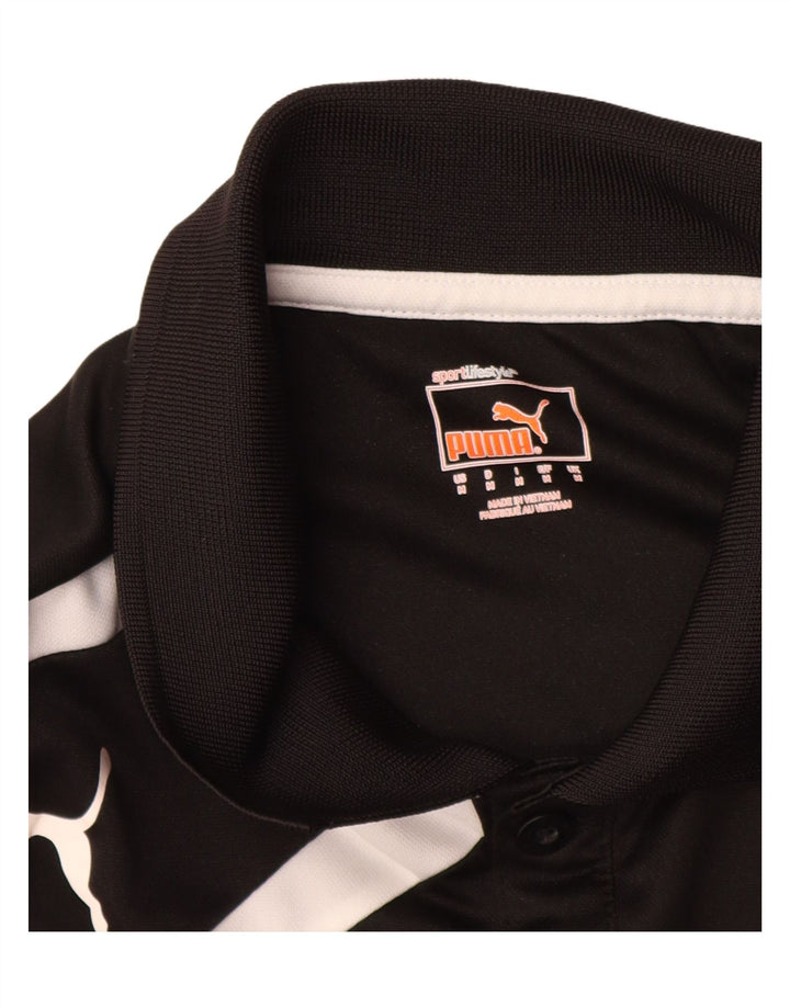 Camisa polo masculina Puma Graphic preto médio bloco colorido