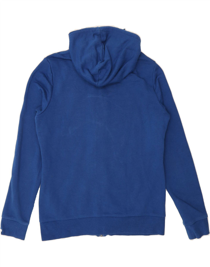 PUMA Womens Graphic Zip Hoodie Sweater UK 12 Medium Blue Cotton Vintage Puma and Second-Hand Puma from Messina Hembry 