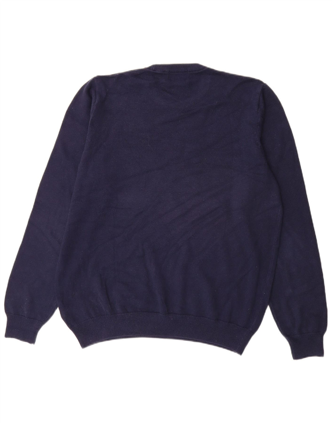 Suéter masculino Marks & Spencer com gola redonda, grande algodão azul marinho