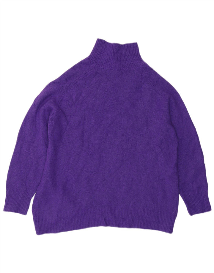 Suéter feminino Massimo Dutti com gola redonda grande Reino Unido 10 pequeno roxo