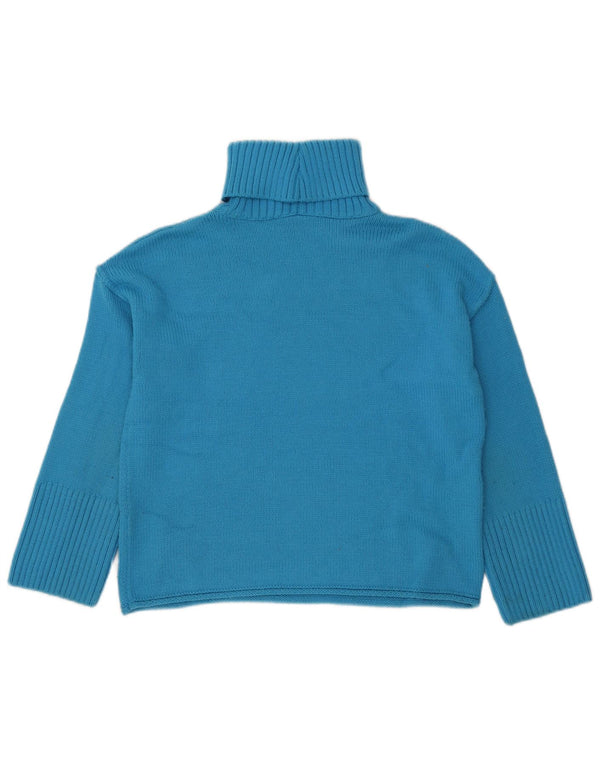Topshop suéter feminino cropped grande com gola redonda Reino Unido 4 XS azul acrílico