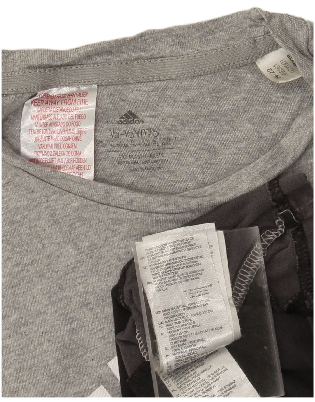 Camiseta Adidas Menino Graphic 15-16 Anos Cinza Colorblock Algodão