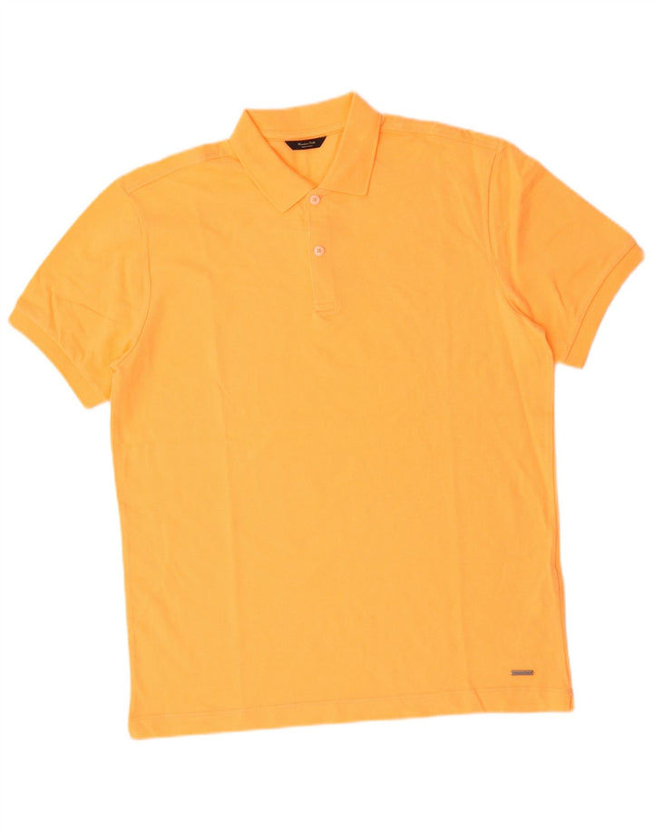 Camisa polo masculina Massimo Dutti algodão laranja médio