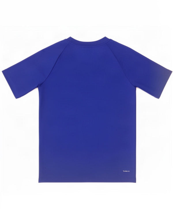 Camiseta Adidas Boys Climalite Top 9-10 Anos Azul Poliéster