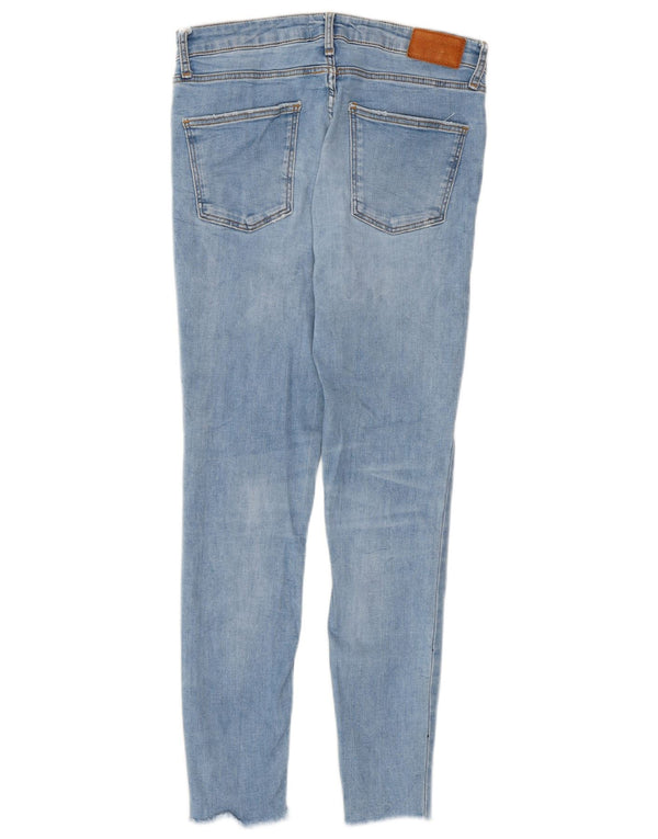 Zara Jeans skinny feminino desgastado UE 38 pequeno W28 L26 algodão azul