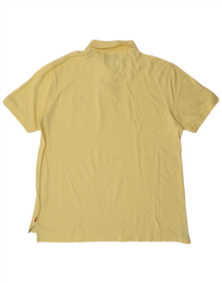 Camisa polo masculina Izod grande algodão amarelo