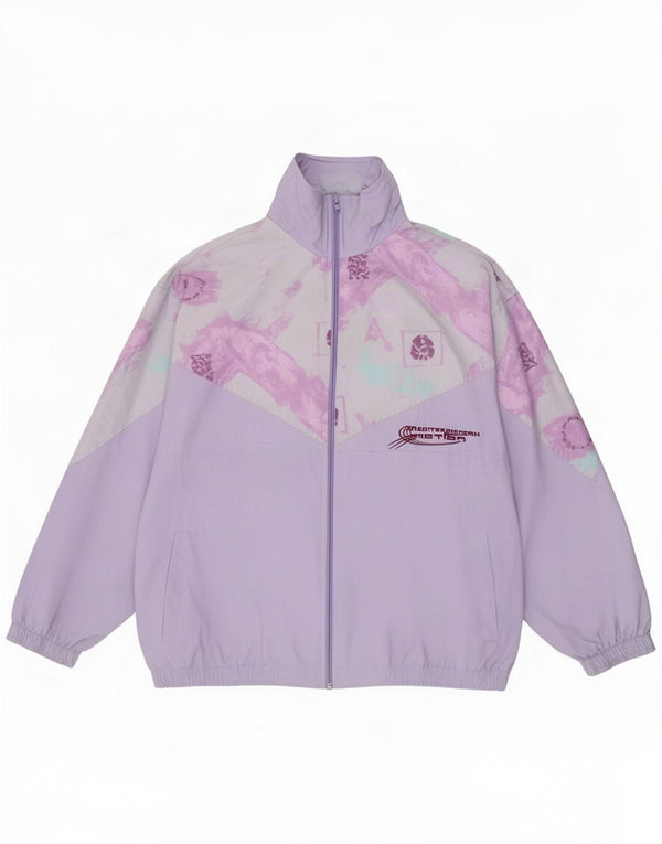 Jaqueta feminina vintage de grandes dimensões IT 48 XL roxo Colourblock
