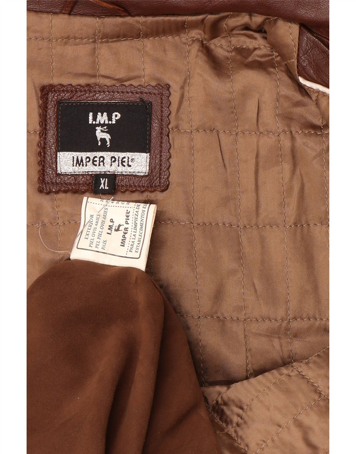 Jaqueta de couro masculina vintage UK 42 XL couro marrom