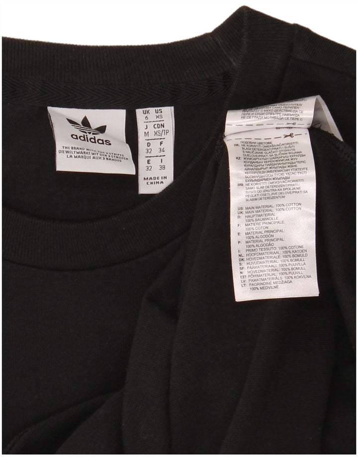 ADIDAS Womens T-Shirt Dress UK 6 XS Algodão Preto