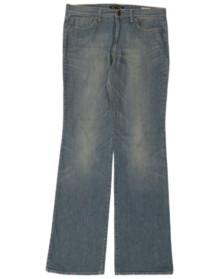 Calça jeans feminina Gianfranco Ferre com corte gráfico W31 L35 azul algodão