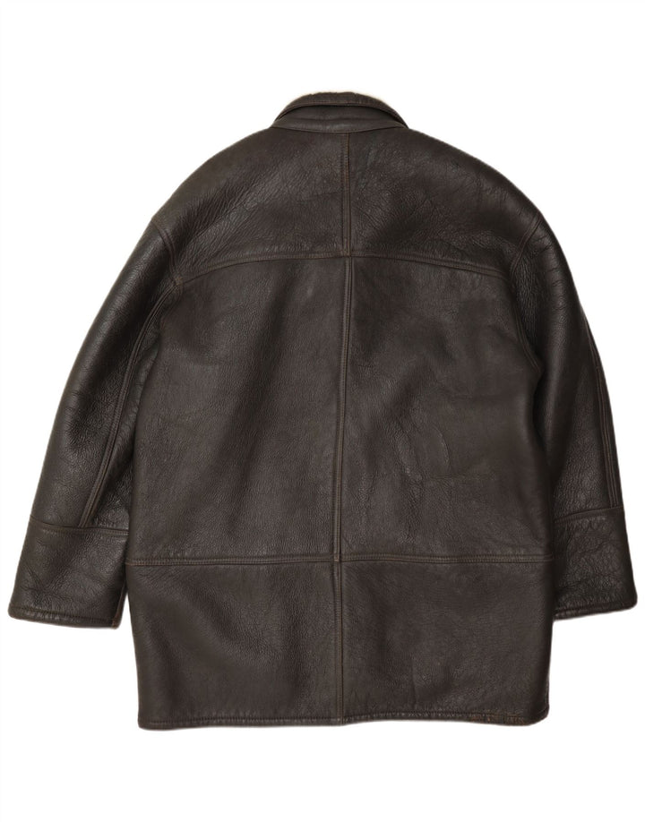 Jaqueta masculina vintage shearling tamanho 52 XL marrom