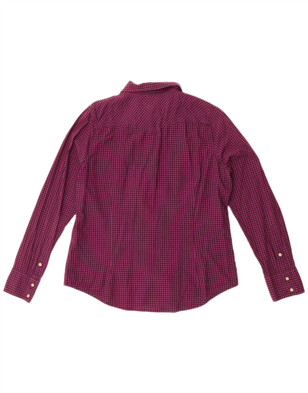 Camisa feminina Levi's UK 16 grande algodão guingão roxo