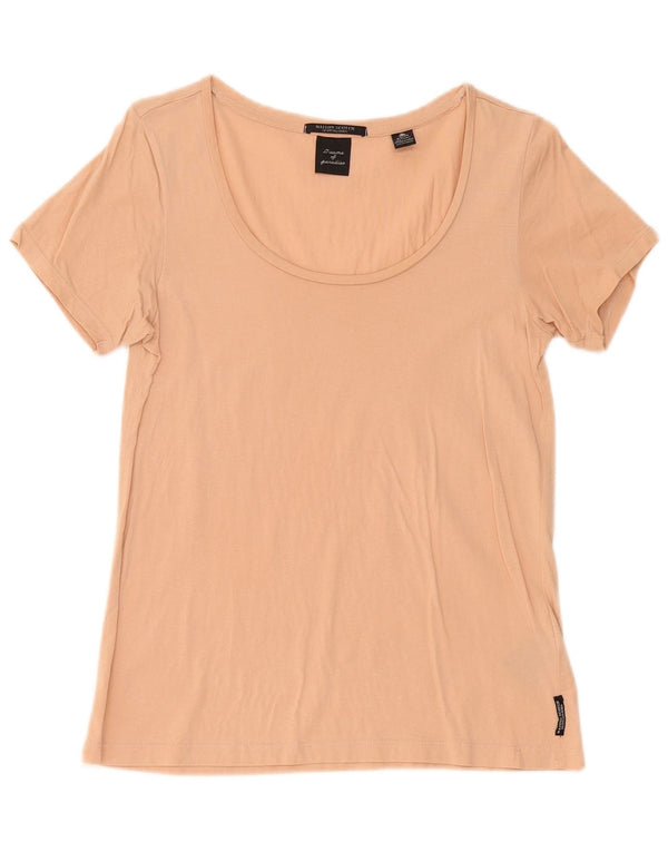 Camiseta feminina Maison Scotch Top UK 10 algodão bege pequeno