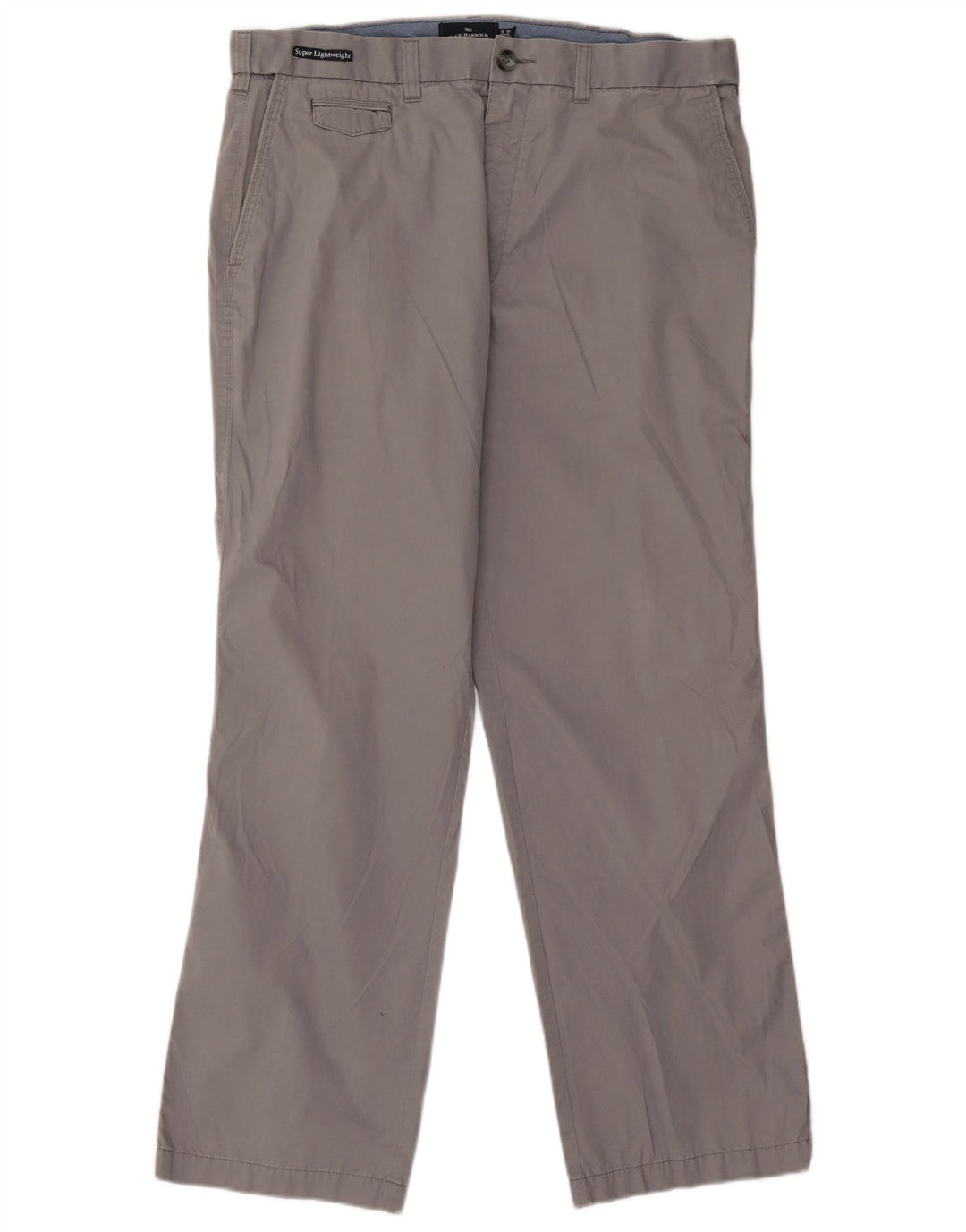 Calça chino reta masculina Marks & Spencer Blue Harbor W36 L29 cinza